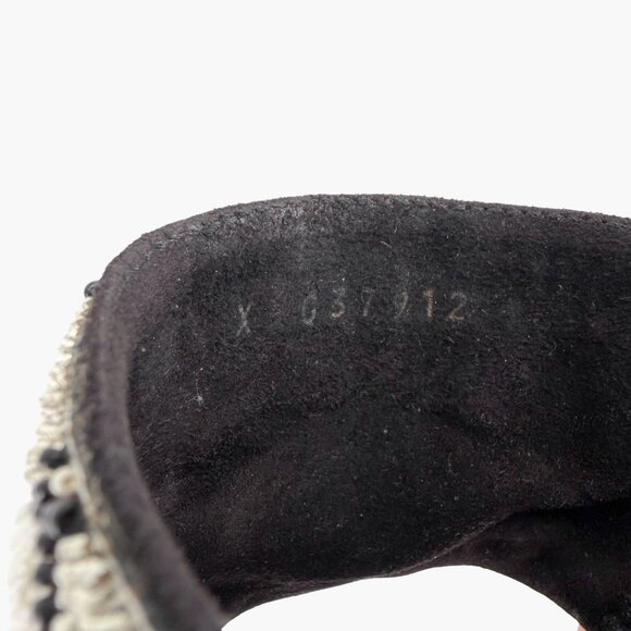 Chanel Embroidered Pearl CC Slide Mule Sandals Black White Size 39.5 US 8.5-9 - Picture 14 of 15